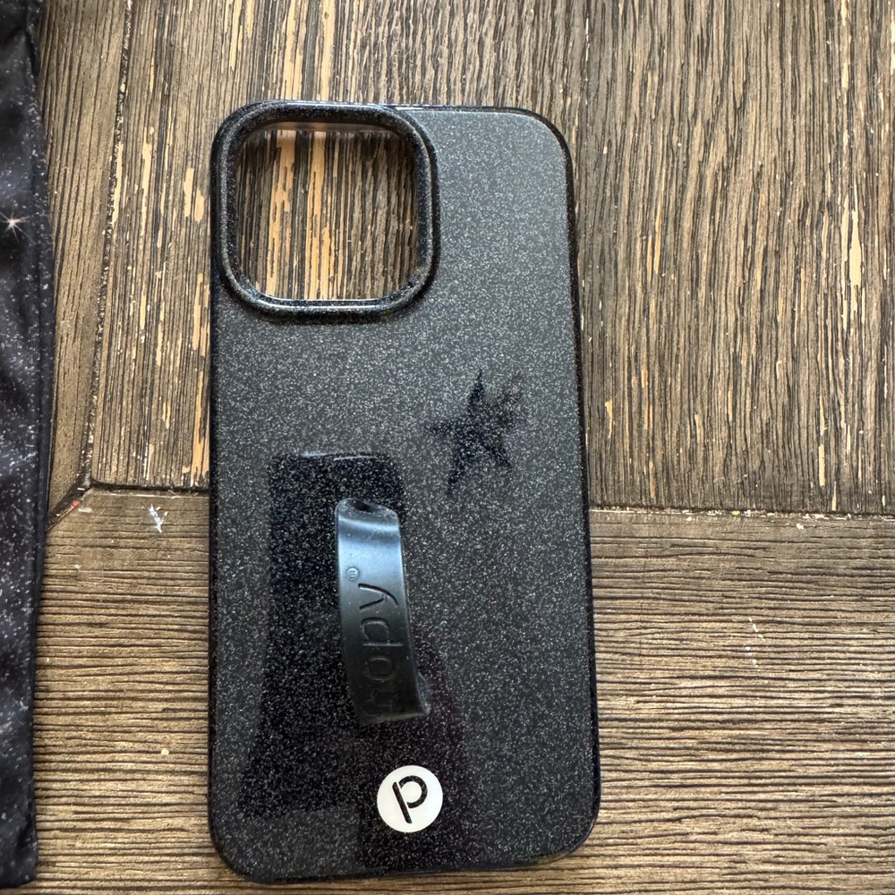 Popsocket Black Glitter Phone Case I Phone 15 Pro Max Case